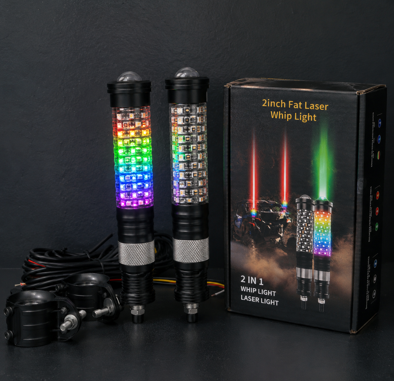 One foot fat whip lights built-in alien lights